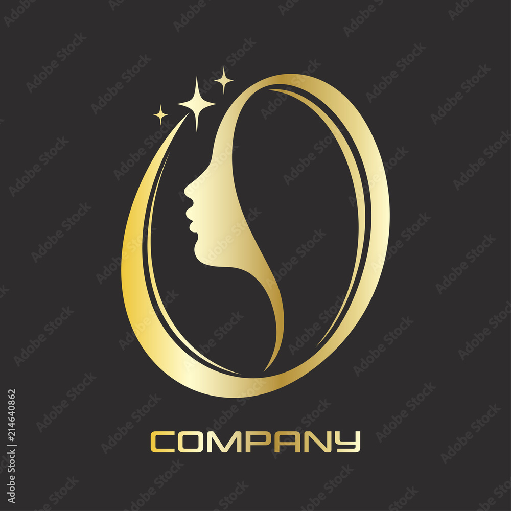 Beautiful girl and beauty salon logo Beautiful girl and beauty salon logo