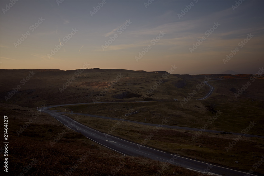 Incredible driving road situated in the Brecon Beacons, Wales