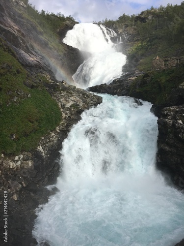 Kjosfossen waterfall near Flåm, Norway
