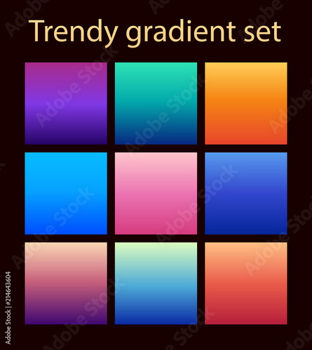 Purple trendy set ultraviolet gradient background violet palette set of vector patterns for design and web concept art