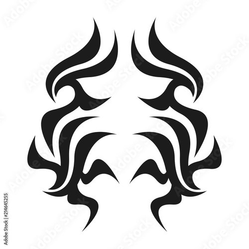 Graphic tattoo design. Stencil. Abstract tribal sign. 