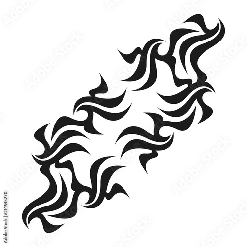 Graphic tattoo design. Stencil. Abstract tribal sign. 