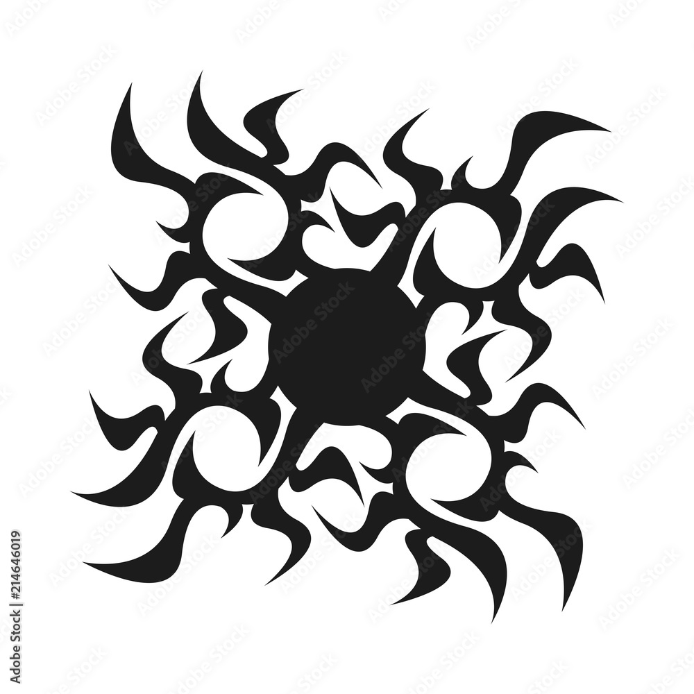 Graphic tattoo design. Stencil. Abstract tribal sign. Graphic tattoo design. Stencil. Abstract tribal sign.