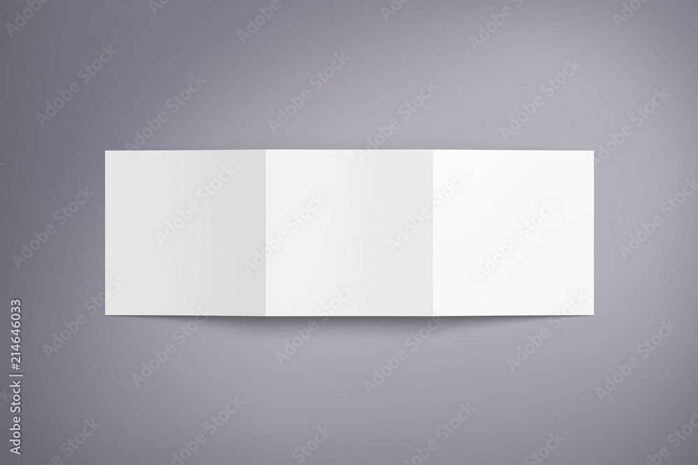 Brochure mock-up isolated. Hovering blank tri fold paper brochure on background. Mock up opened magazine, journal, booklet, postcard, flyer, business card or brochure. Cover for your design. Brochure mock-up isolated. Hovering blank tri fold paper brochure on background. Mock up opened magazine, journal, booklet, postcard, flyer, business card or brochure. Cover for your design.