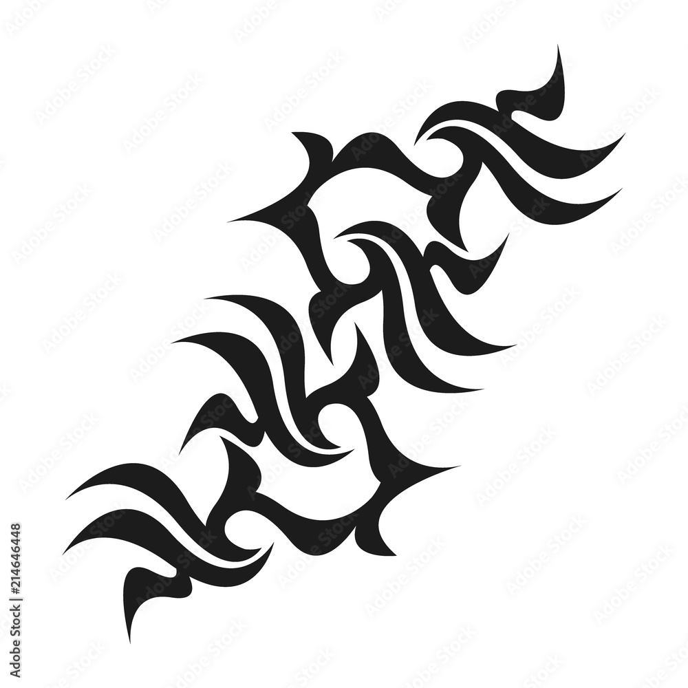 Graphic tattoo design. Stencil. Abstract tribal sign. Graphic tattoo design. Stencil. Abstract tribal sign.