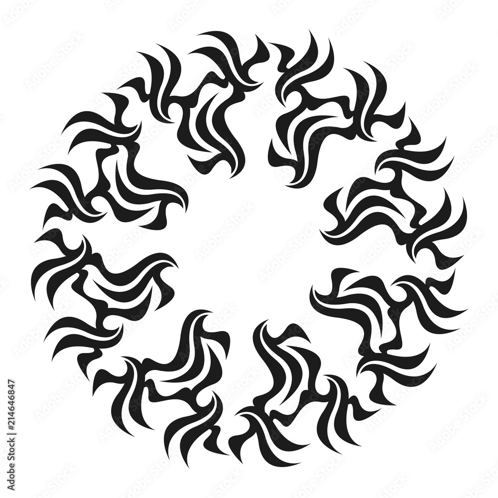 Graphic tattoo design. Stencil. Abstract tribal sign. Graphic tattoo design. Stencil. Abstract tribal sign.