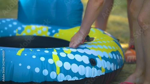 Testing an inner tube for inflation and taking it away.  Shot on a Blackmagic Ursa Mini Pro 4.6k with a Sigma 50-100mm f/1.8.