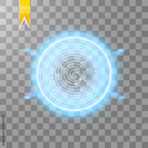 Neon Target isolated. Game Interface Element. Vector illustration