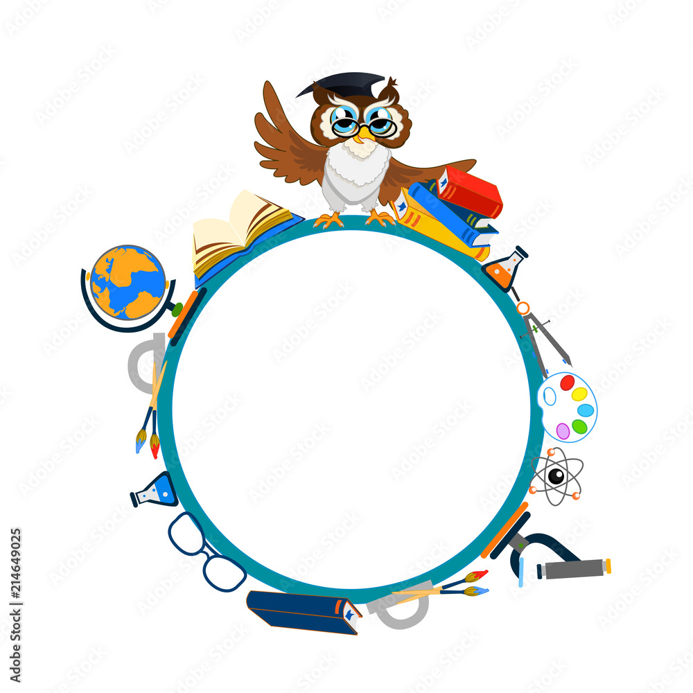 Fototapeta premium school background with owl