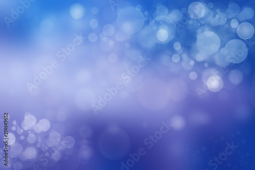 Abstract blue bokeh background with colorful circles. Beautiful texture.