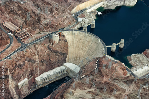 Famous Hoover Dam between Arizona and Nevada, USA