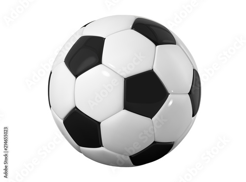 football bal. Realistic soccer ball on white background. 3d Style vector sport ball isolated on white background © volmon