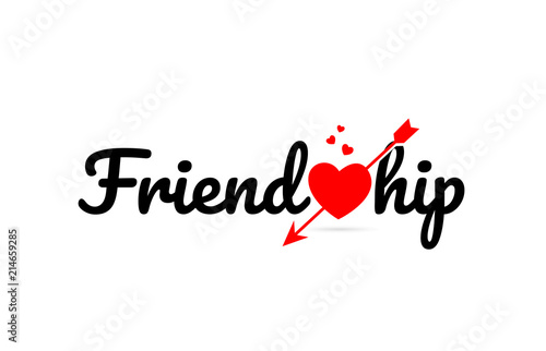 friendship word text typography design logo icon