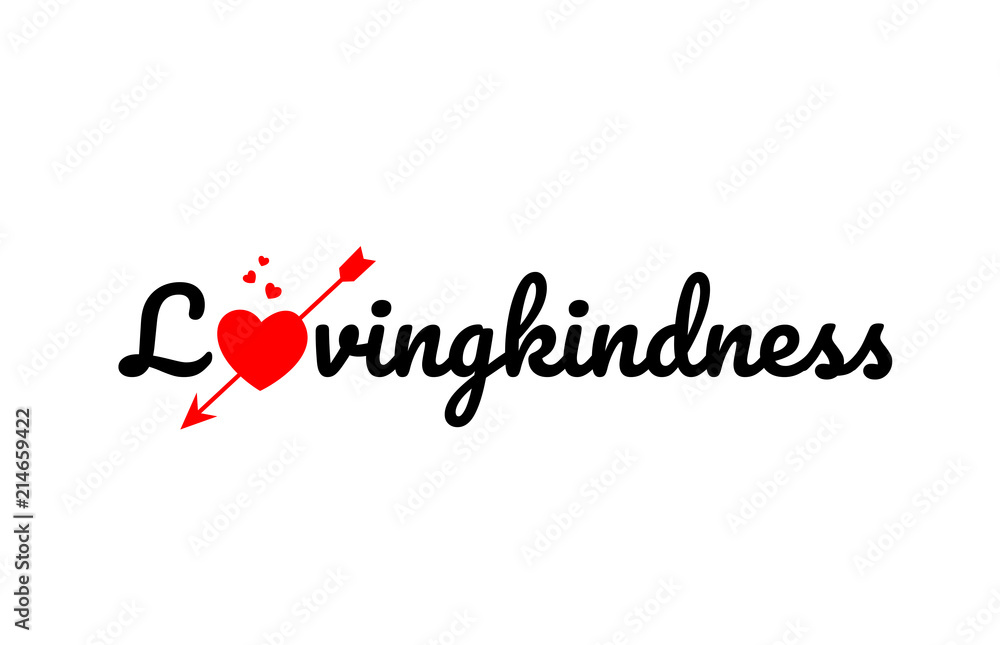 Naklejka premium lovingkindness word text typography design logo icon