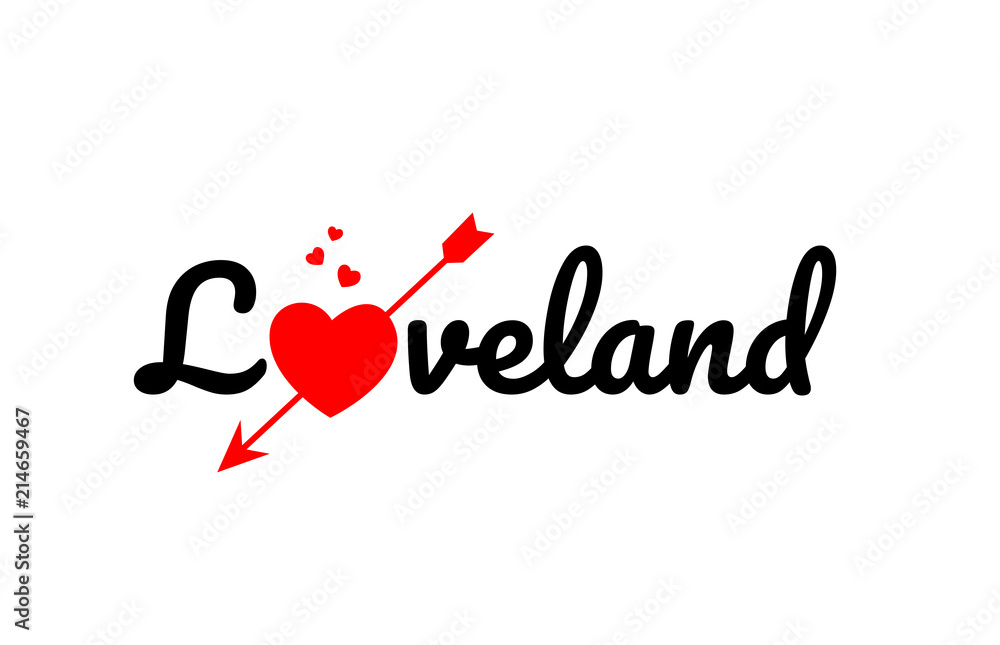 loveland word text typography design logo icon