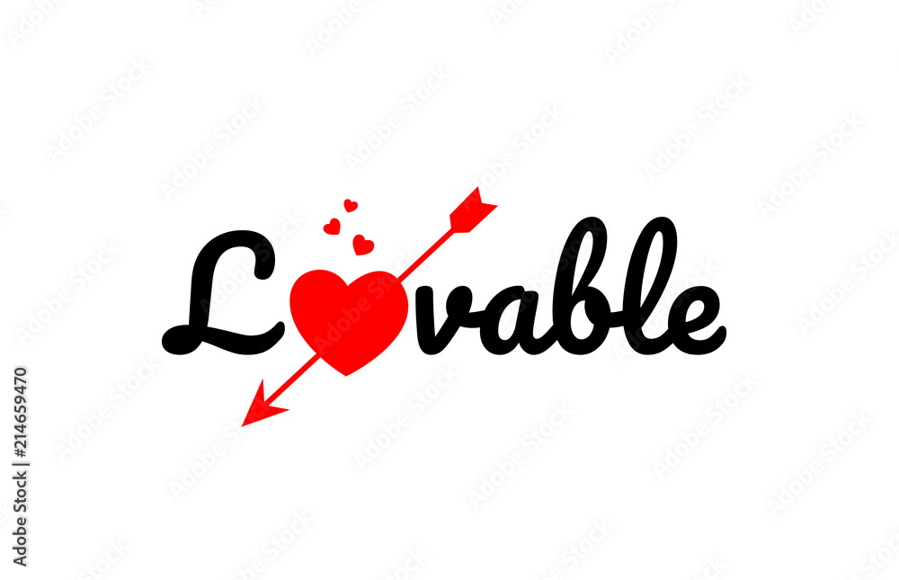 lovable word text typography design logo icon Stock Vector