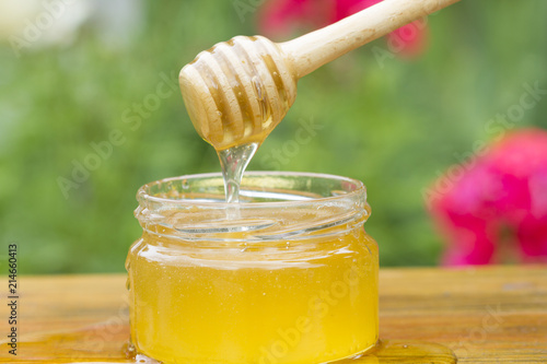 Honey flows with a stick