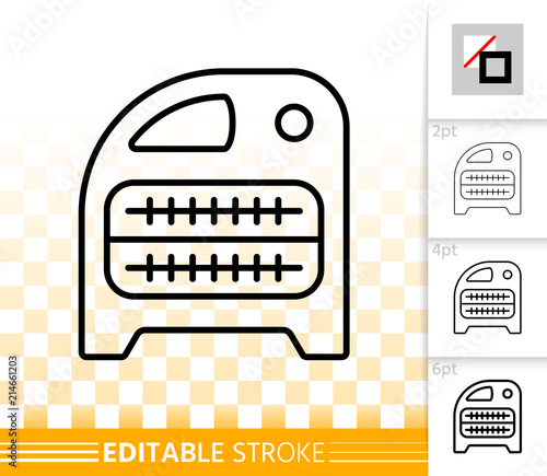 Domestic Heater simple black line vector icon photo