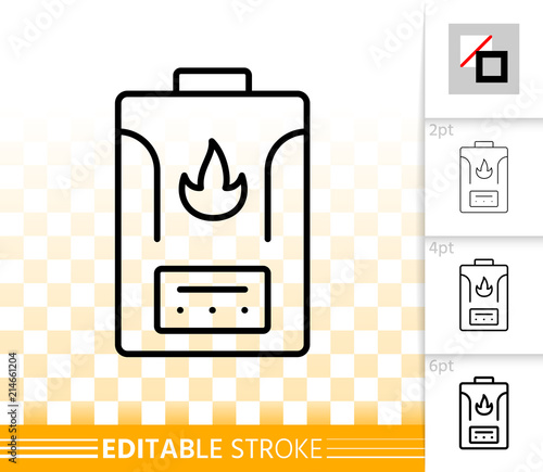 Gas Boiler simple black line vector icon