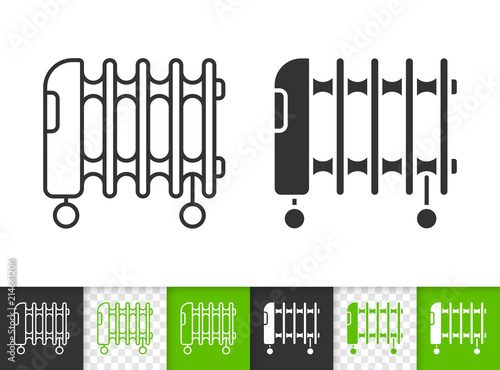 Oil Heater simple black line vector icon