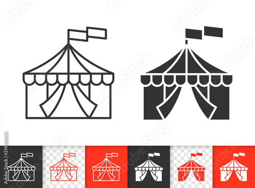 Circus Tent simple black line vector icon