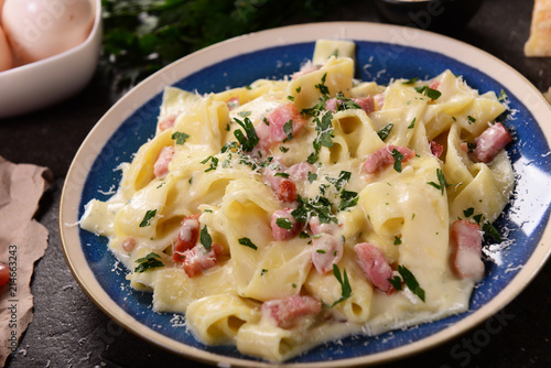 Delicious carbonara pasta