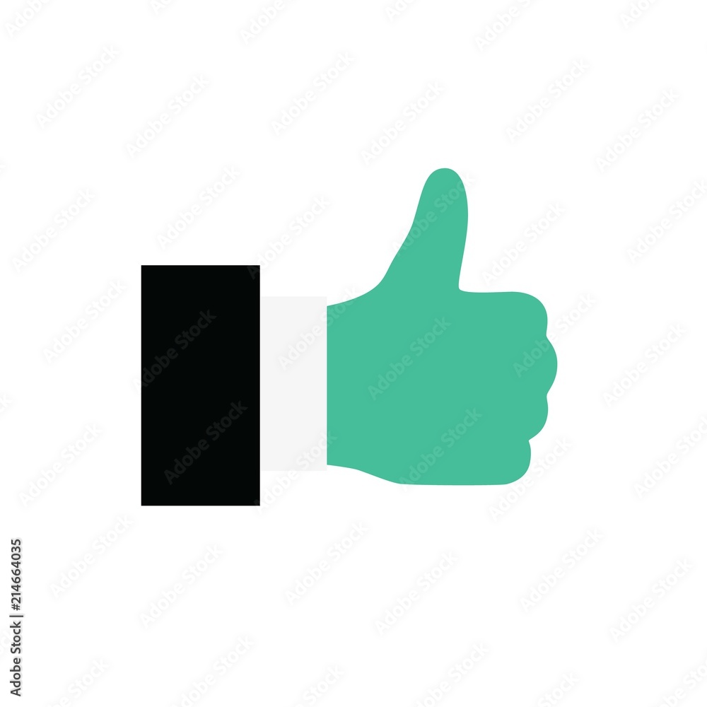 Hand Thumb Up icon flat. Illustration isolated on white background. Hand Thumb Up icon flat. Illustration isolated on white background.