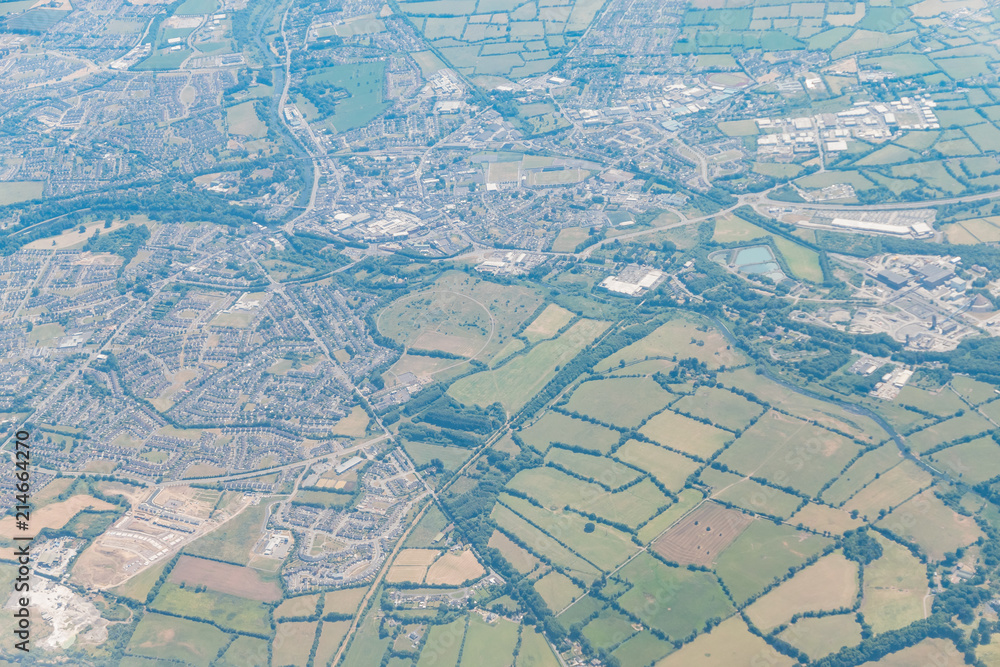 Aerial view of rural scene near Dublin Airport