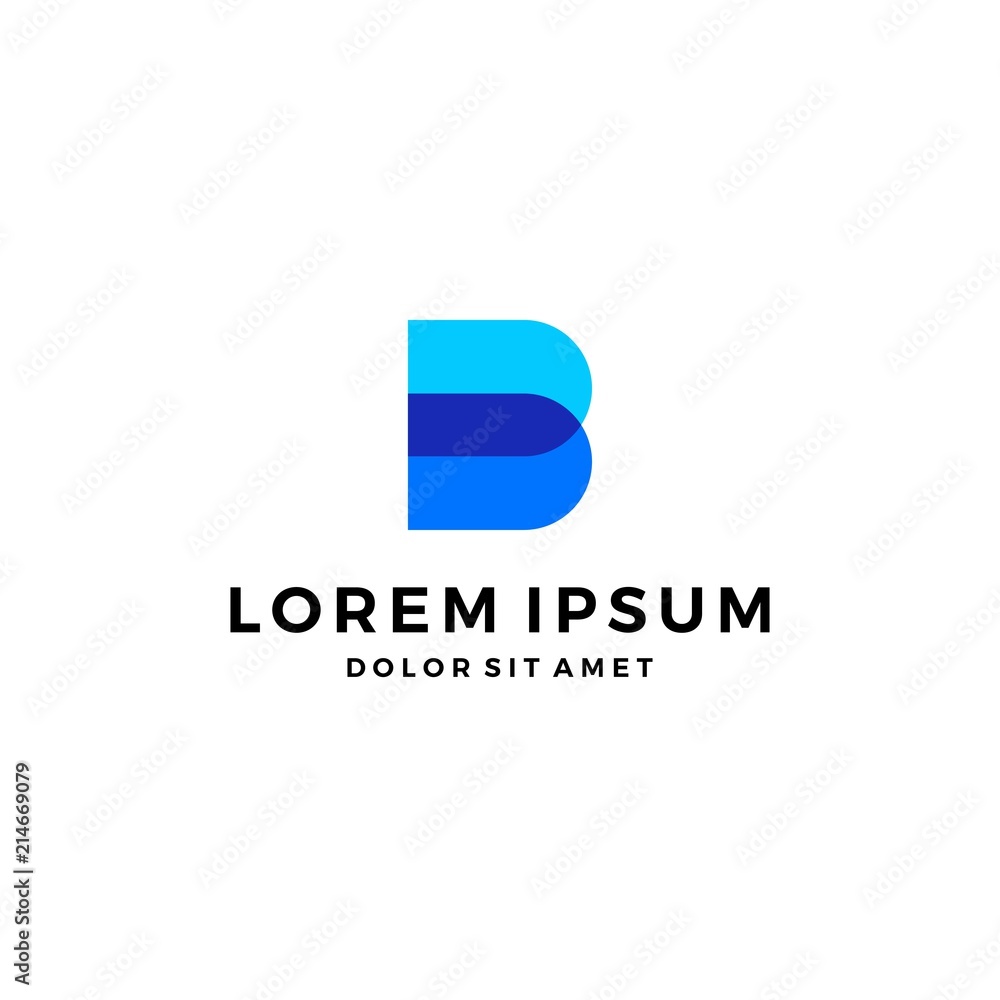 B letter DD initial overlapping overlap logo B letter DD initial overlapping overlap logo