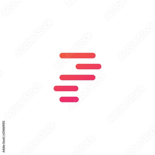 p letter logo dash initial line art outline monoline