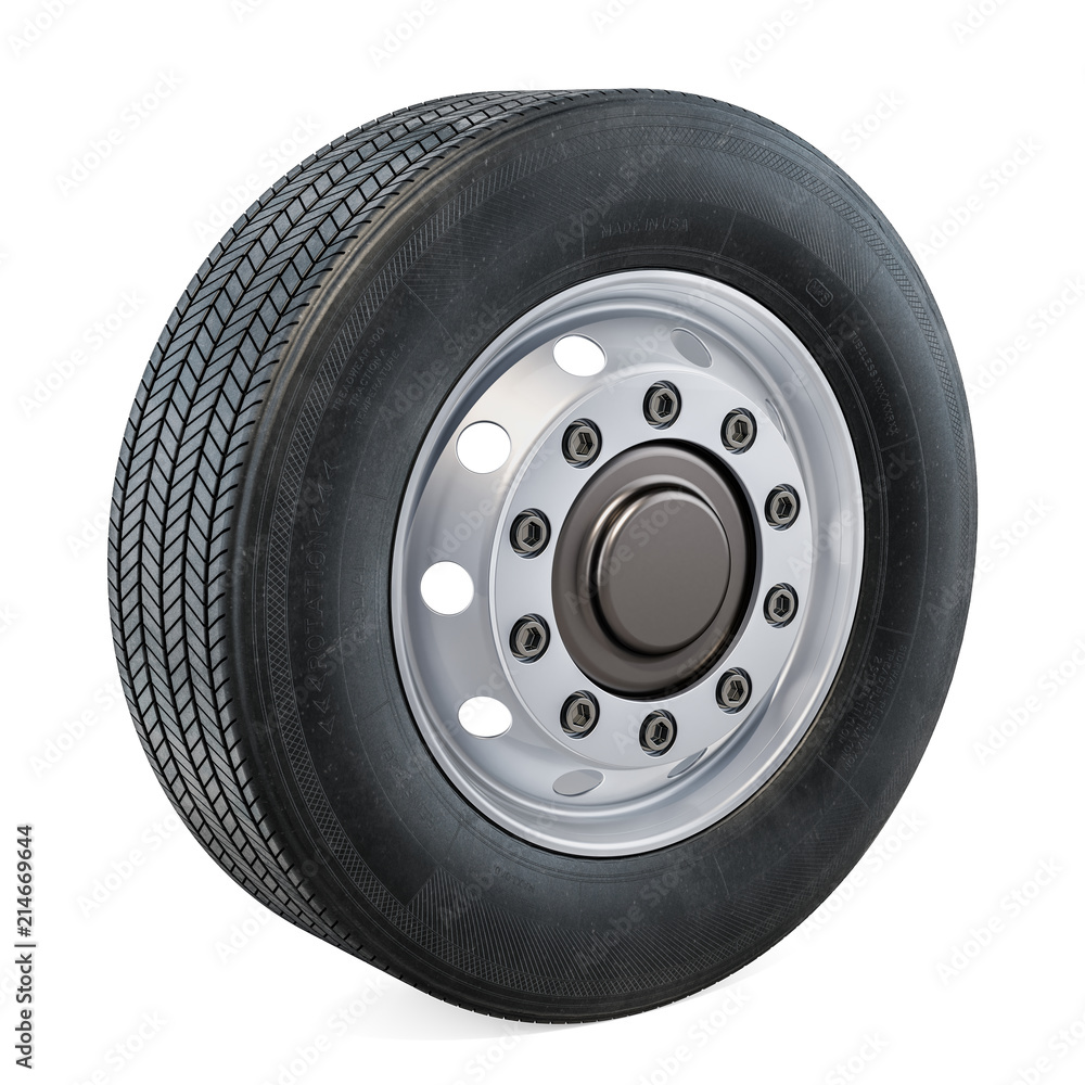 Truck Wheel closeup, 3D rendering Truck Wheel closeup, 3D rendering