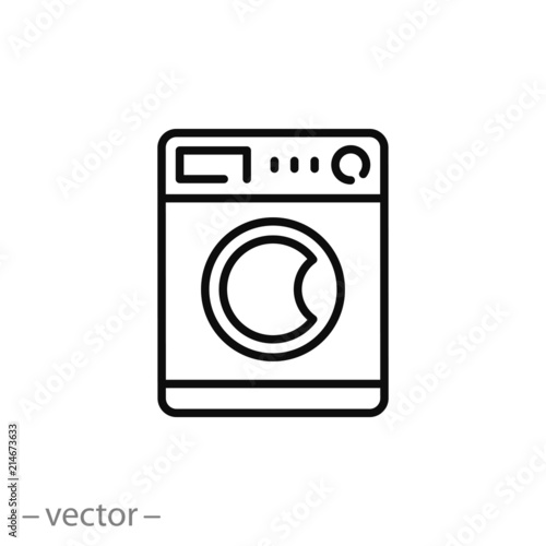 washing machine icon, wash linear sign isolated on white background - editable vector illustration eps10