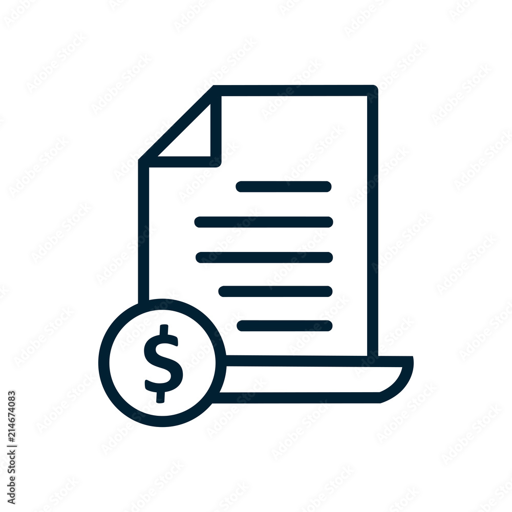 Invoice line icon. Payment and bill invoice Invoice line icon. Payment and bill invoice