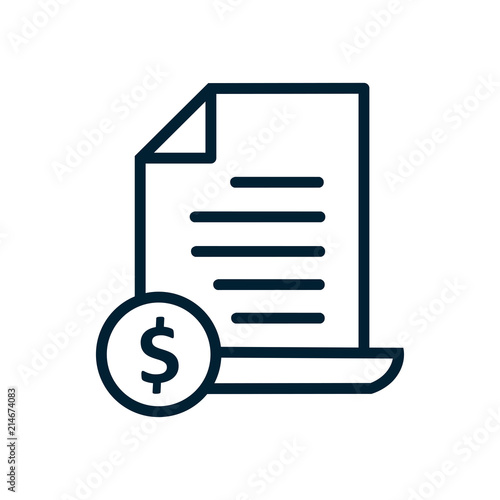 Invoice line icon. Payment and bill invoice