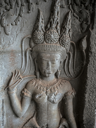 Wall of the ancient Angkor Temple