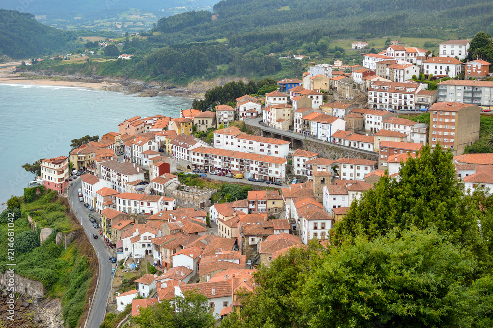 View over Lastres, village in Asturias: Spain