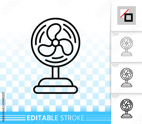 Blower simple black line vector icon