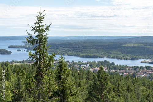 Landscape surrounding small community in Sweden