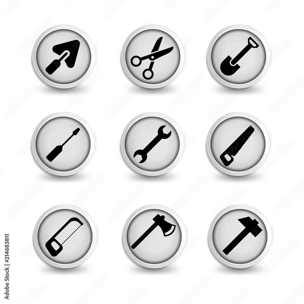 Tools icon set vector template. icon sign element