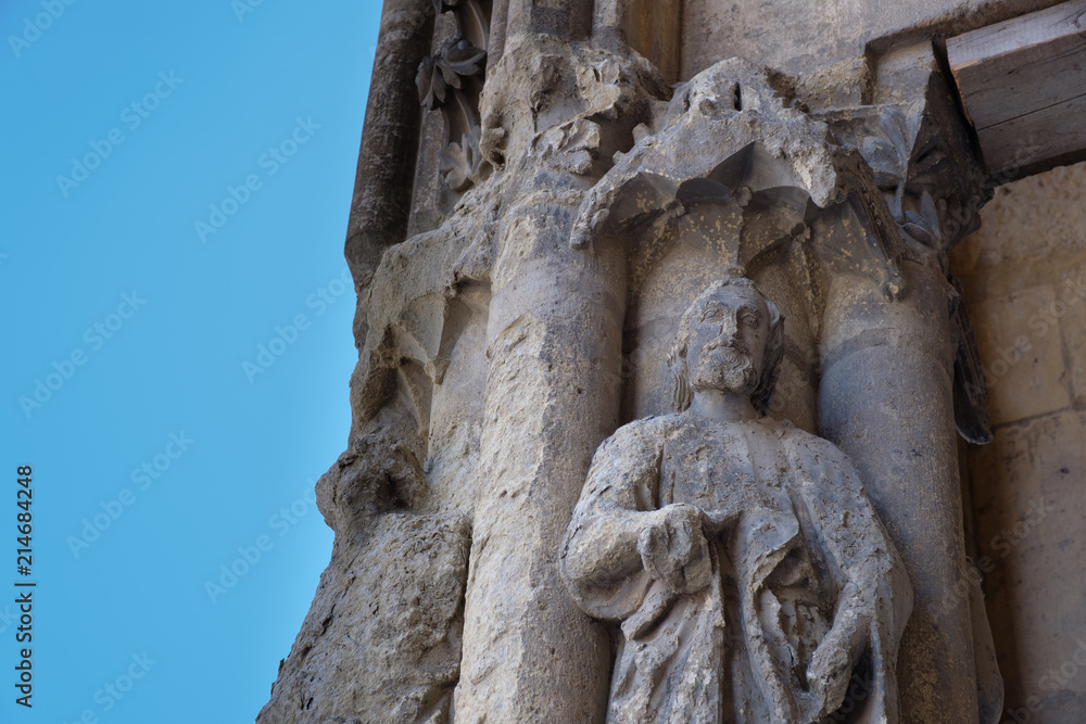 Statue und Bildhauerei, Kathedrale,  León, Castilla y León, Spanien