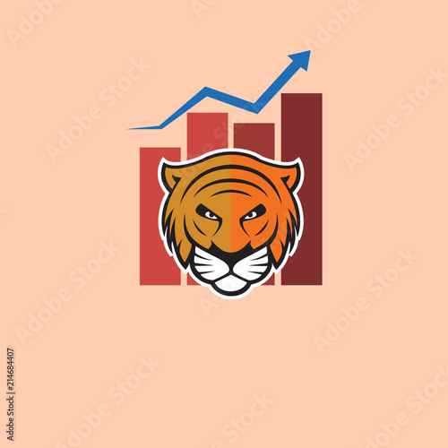 Fototapeta Naklejka Na Ścianę i Meble -  Stats tiger head logo vector element. animal logo template