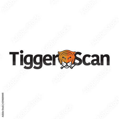 Fototapeta Naklejka Na Ścianę i Meble -  Tiger Scan Stats Business logo vector element. animal logo template