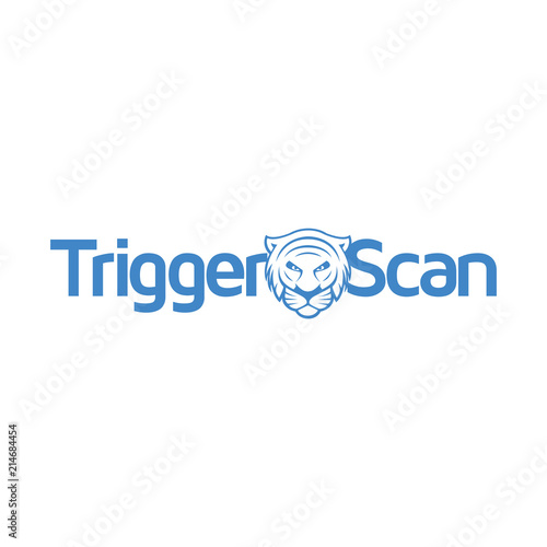 Fototapeta Naklejka Na Ścianę i Meble -  Tiger Scan logo vector element. animal logo template