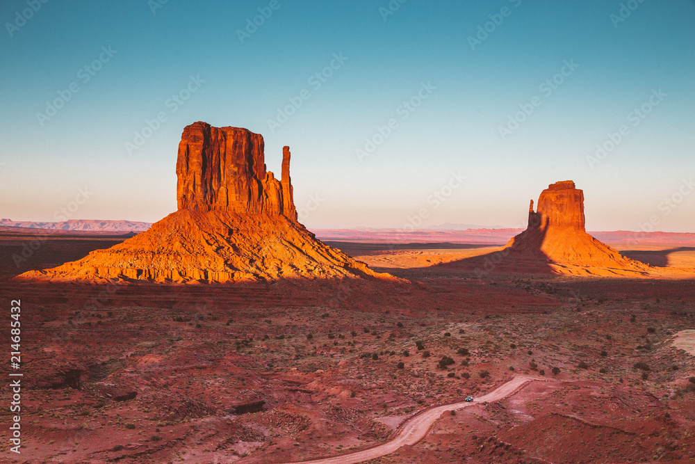 Monument Valley at sunset, Arizona, USA