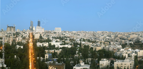 Zahran street and modern towers in amman city - View of modern buildings in Amman early morning photo