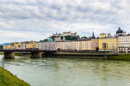 Salzburg city and Salzach river