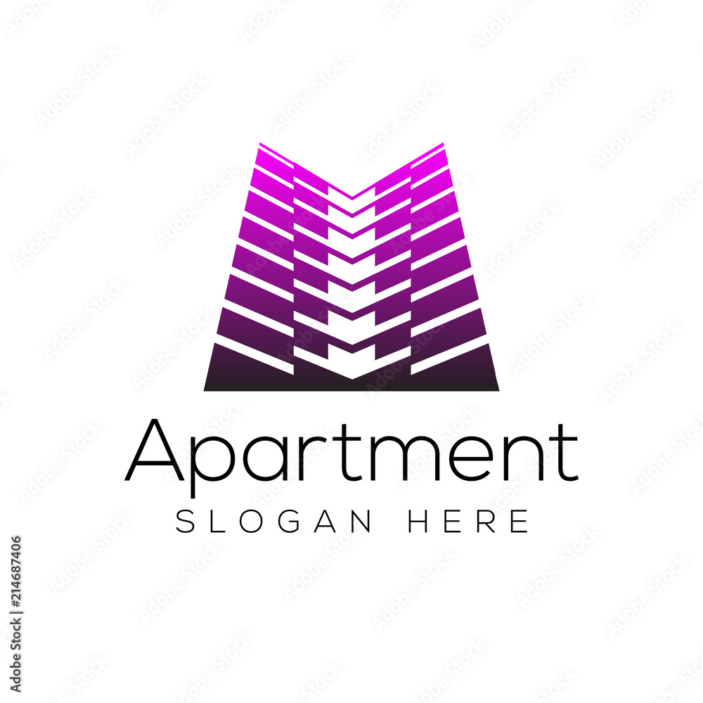 Fototapeta premium Apartment Logo template real estate, Clean, modern and elegant style design