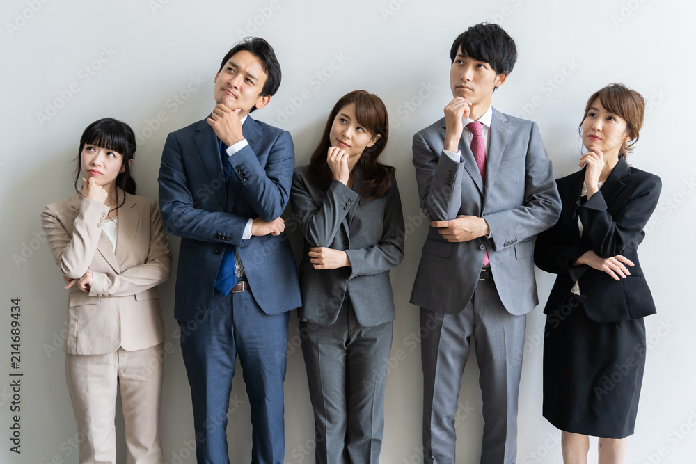 portrait of asian business group on white background portrait of asian business group on white background