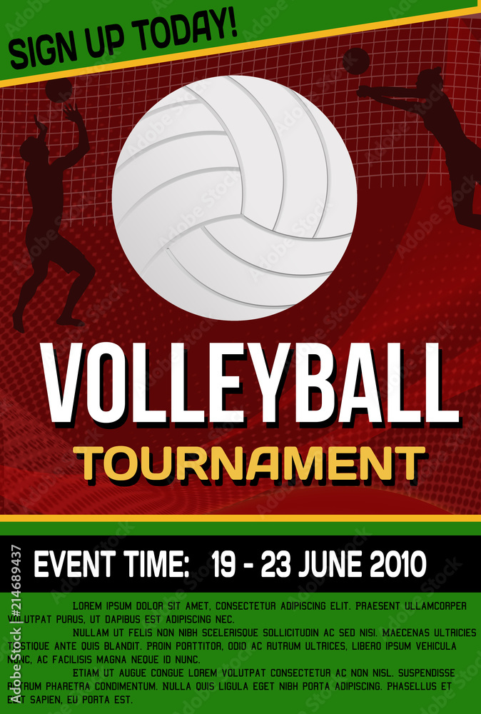 Volleyball tournament flyer or poster