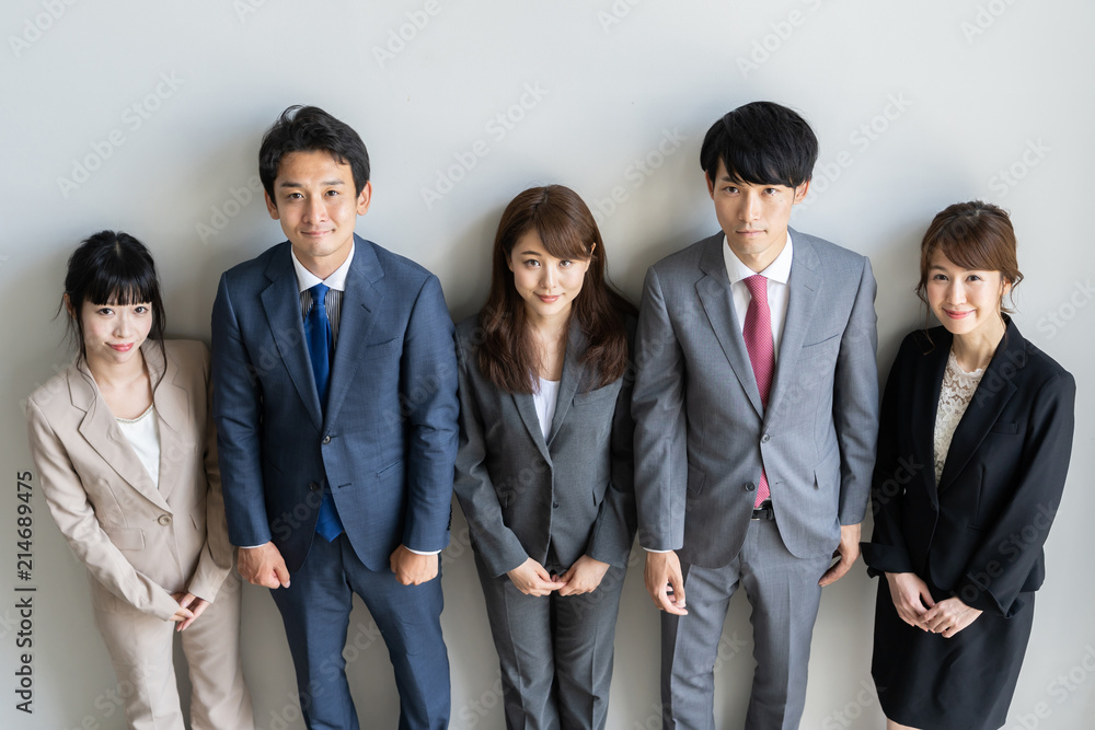 portrait of asian business group on white background portrait of asian business group on white background